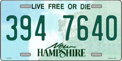 NH license plate 3947640