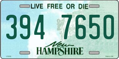 NH license plate 3947650