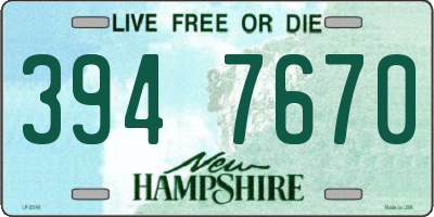 NH license plate 3947670