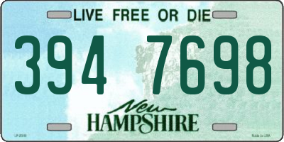 NH license plate 3947698