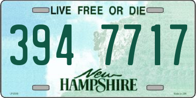 NH license plate 3947717