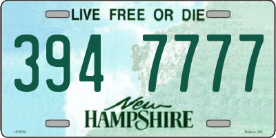 NH license plate 3947777