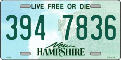 NH license plate 3947836