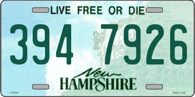 NH license plate 3947926