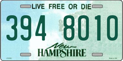 NH license plate 3948010