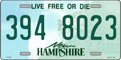NH license plate 3948023