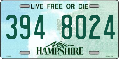 NH license plate 3948024