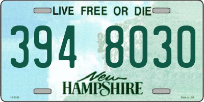 NH license plate 3948030