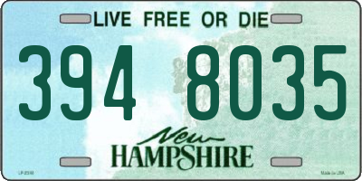 NH license plate 3948035