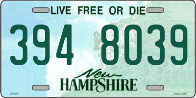 NH license plate 3948039