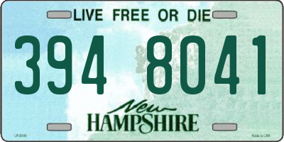NH license plate 3948041
