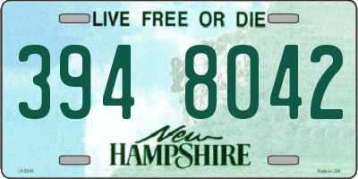 NH license plate 3948042