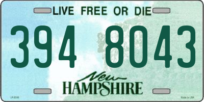NH license plate 3948043