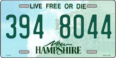 NH license plate 3948044