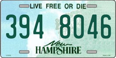 NH license plate 3948046
