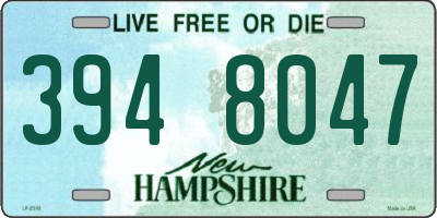 NH license plate 3948047