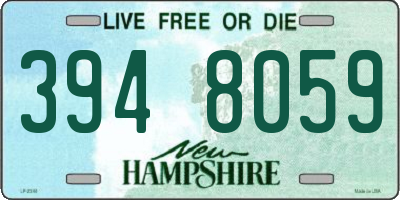 NH license plate 3948059