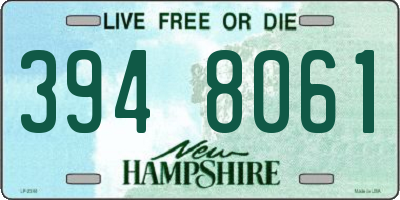 NH license plate 3948061
