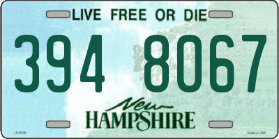 NH license plate 3948067