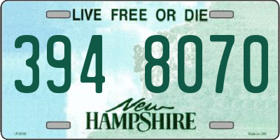 NH license plate 3948070