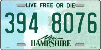 NH license plate 3948076