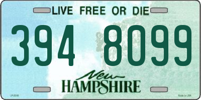 NH license plate 3948099