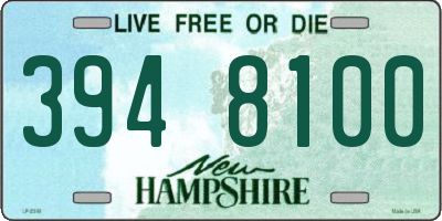 NH license plate 3948100