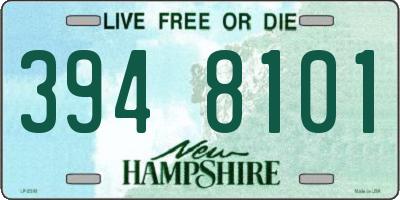 NH license plate 3948101