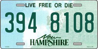 NH license plate 3948108