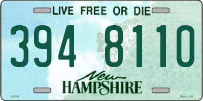 NH license plate 3948110