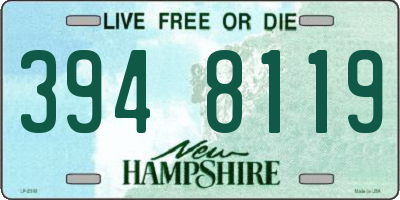 NH license plate 3948119