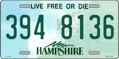 NH license plate 3948136