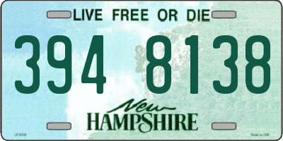NH license plate 3948138