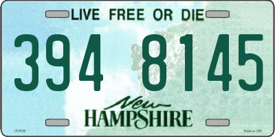 NH license plate 3948145