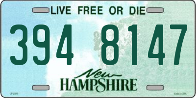 NH license plate 3948147