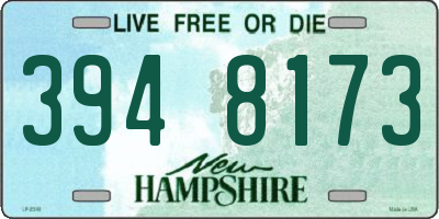 NH license plate 3948173