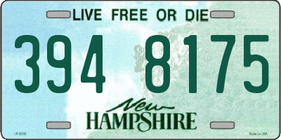NH license plate 3948175