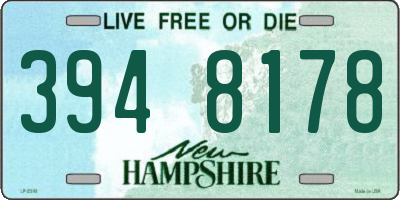 NH license plate 3948178