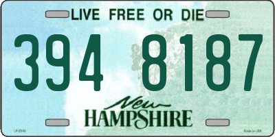NH license plate 3948187