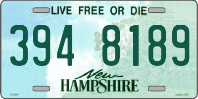 NH license plate 3948189