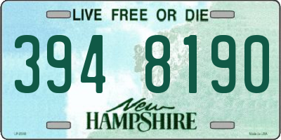 NH license plate 3948190