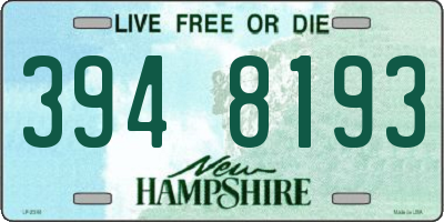 NH license plate 3948193