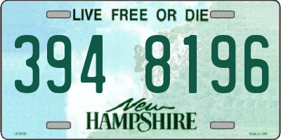 NH license plate 3948196