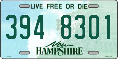 NH license plate 3948301