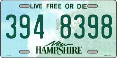 NH license plate 3948398