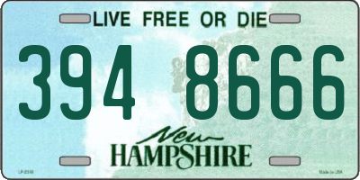 NH license plate 3948666