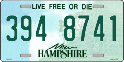 NH license plate 3948741