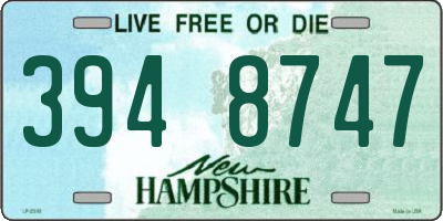 NH license plate 3948747