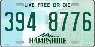 NH license plate 3948776