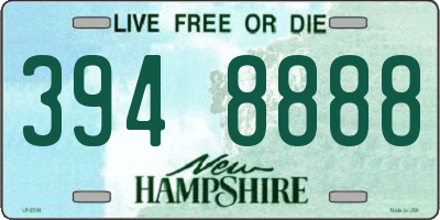 NH license plate 3948888